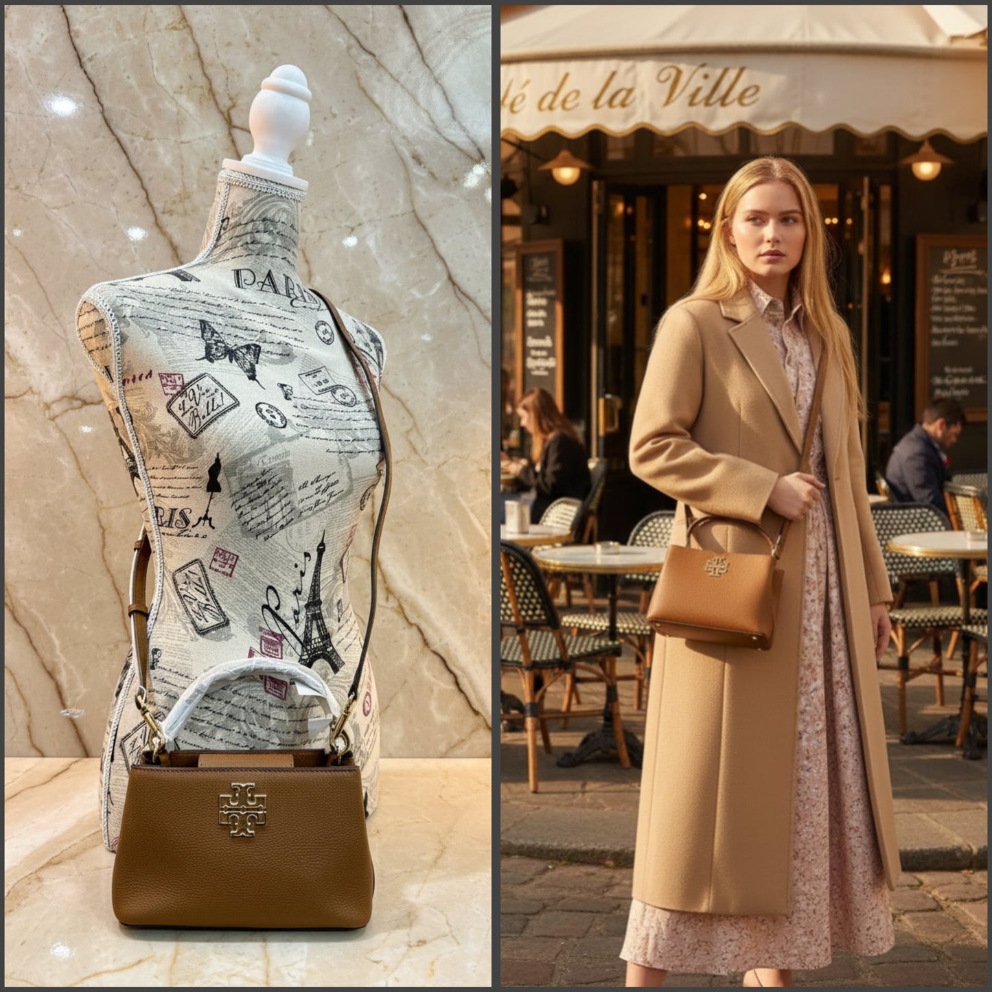 TORY MICRO BRITTEN SATCHEL -  BROWN