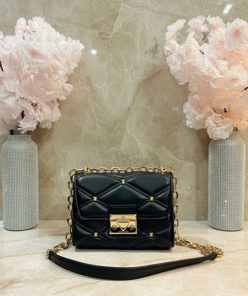 MICHAEL KORS SERENA VEGAN FLAP QUILTED CONVERTIBLE CHAIN SHOULDER BAG/CROSSBODY BAG