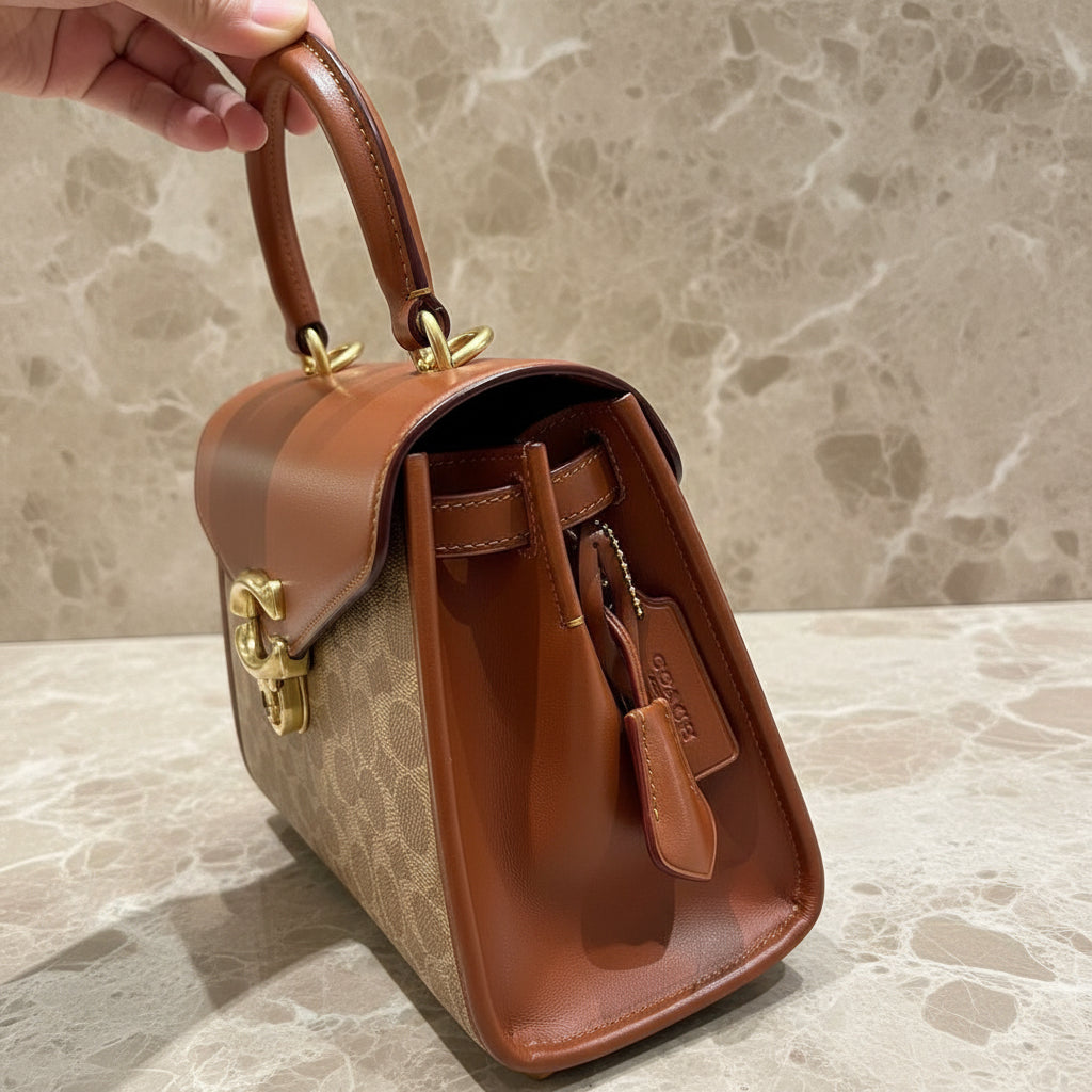 حقيبة كوتش سامي 21 بمقبض علوي - لون بني صدئ مميز