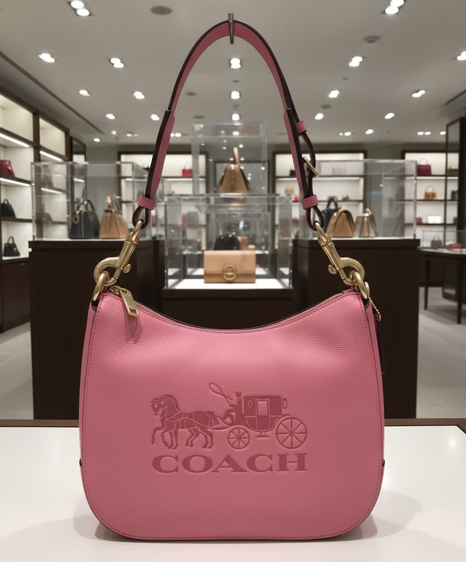 SALE‼️‼️COACH JES HOBO SHOULDER BAG - ROUGE/SILVER