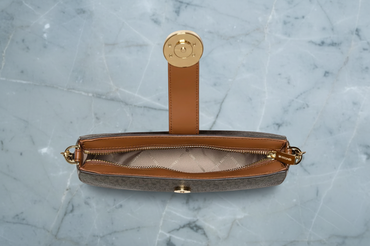 MICHAEL KORS CARMEN LEATHER POUCHETTE SHOULDER BAG ONLY