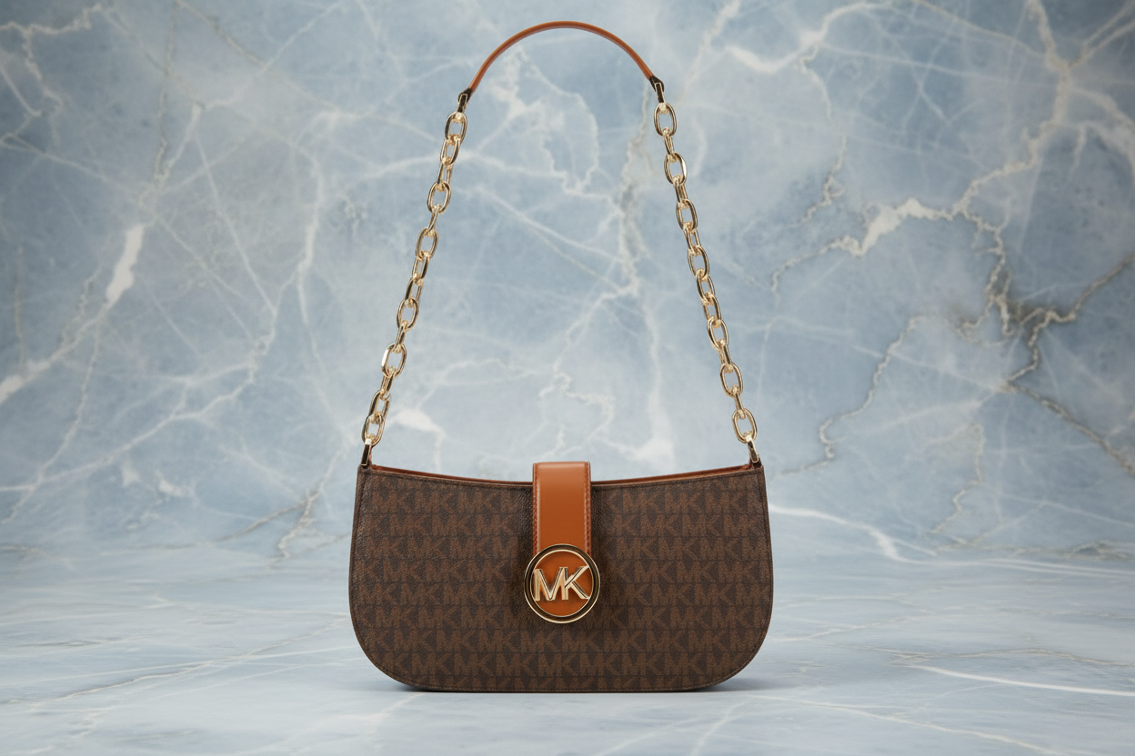MICHAEL KORS CARMEN LEATHER POUCHETTE SHOULDER BAG ONLY