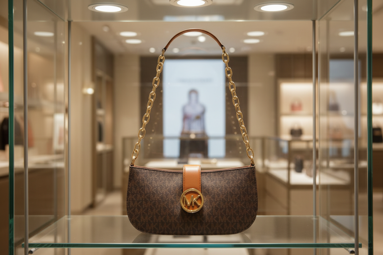 MICHAEL KORS CARMEN LEATHER POUCHETTE SHOULDER BAG ONLY