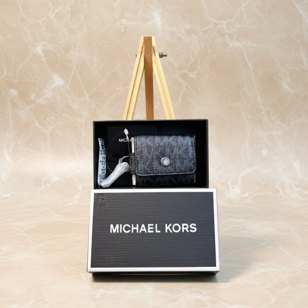 Michael Kors Unisex Expandable Airpod/ Earbud Case MK Signature Admiral In Gift Box