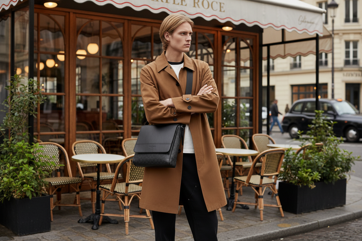 COACH HOUSTON MAP CROSSBODY BAG - SIGNATURE COATED CANVAS & REFINED CALF LEATHER