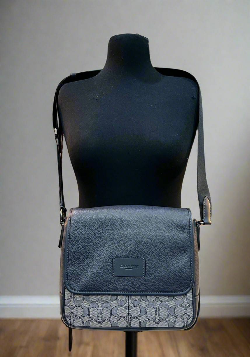 COACH SPRINT MAP BAG 25 SIGNATURE JACQUARD BLUE
