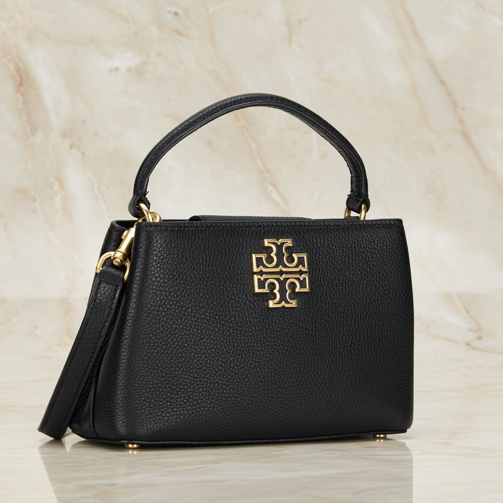 TORY BURCH MICRO BRITTEN SATCHEL - BLACK