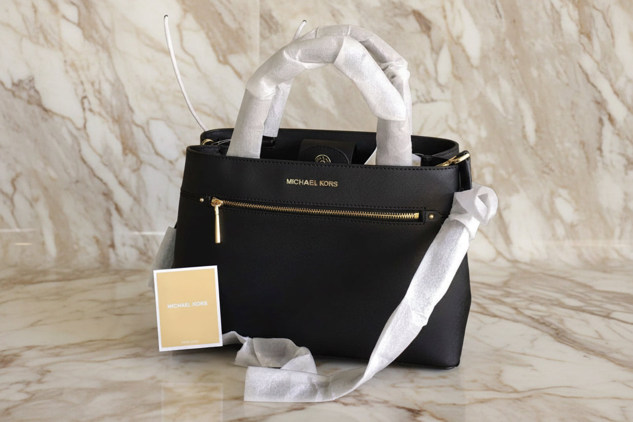 MICHAEL KORS HAILEE LARGE SAFFIANO LEATHER SATCHEL