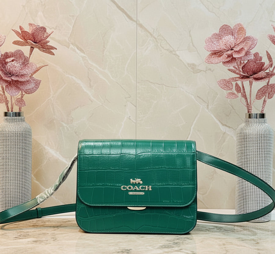 COACH BRYNN FLAP CROSSBODY BAG - JADE