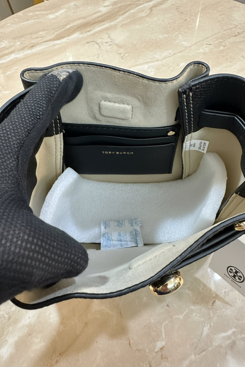 TORY BURCH MINI ROMY CROSSBODY - BLACK