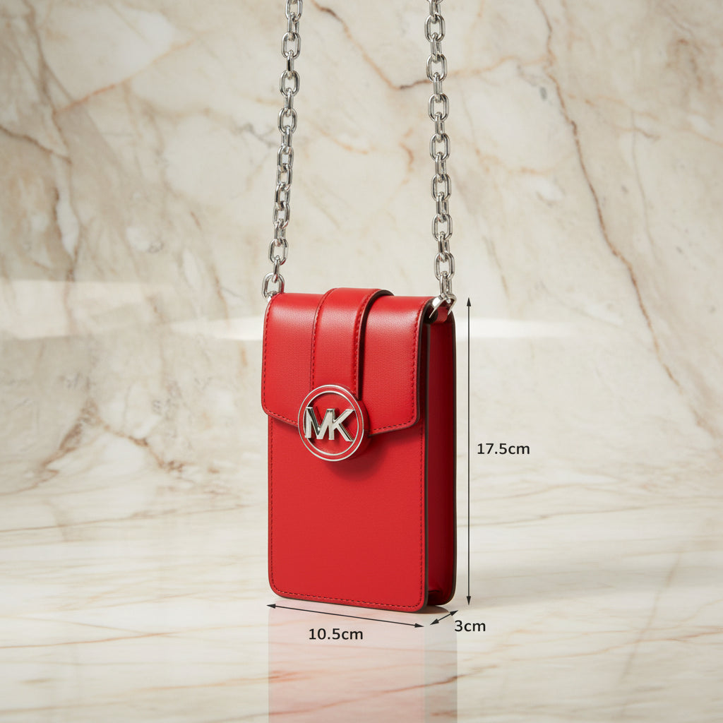 MICHAEL KORS CARMEN SMARTPHONE CROSSBODY - RED