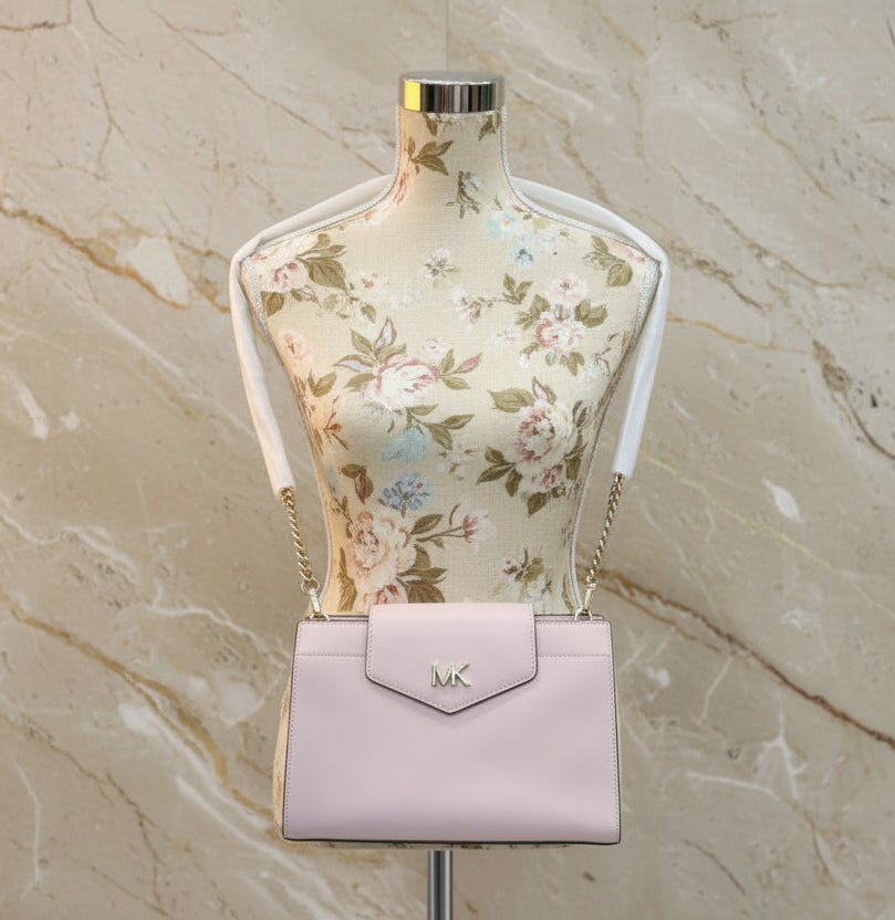 MICHAEL KORS MOTT SMALL CLUTCH/CROSSBODY - BLOSSOM PINK