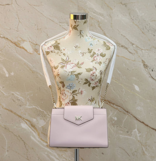 MICHAEL KORS MOTT SMALL CLUTCH/CROSSBODY - BLOSSOM PINK