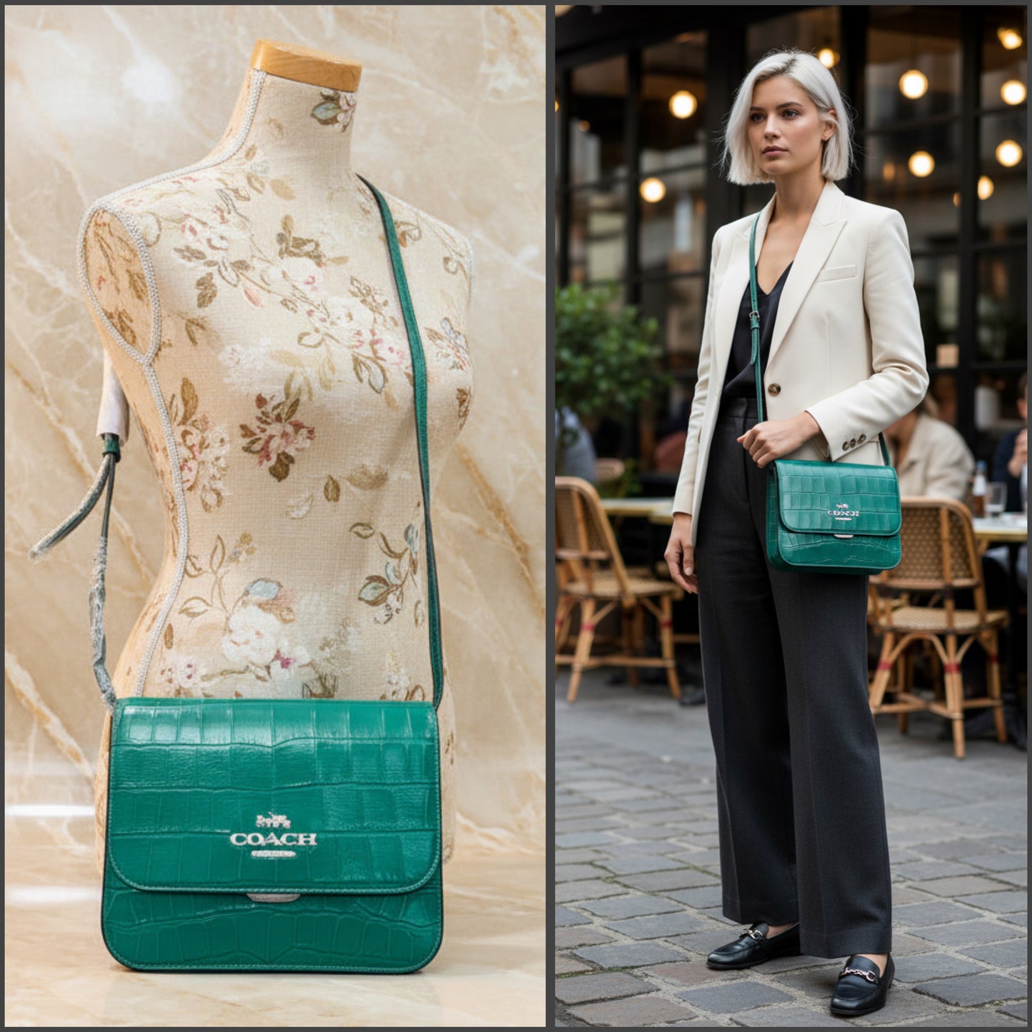 COACH BRYNN FLAP CROSSBODY BAG - JADE