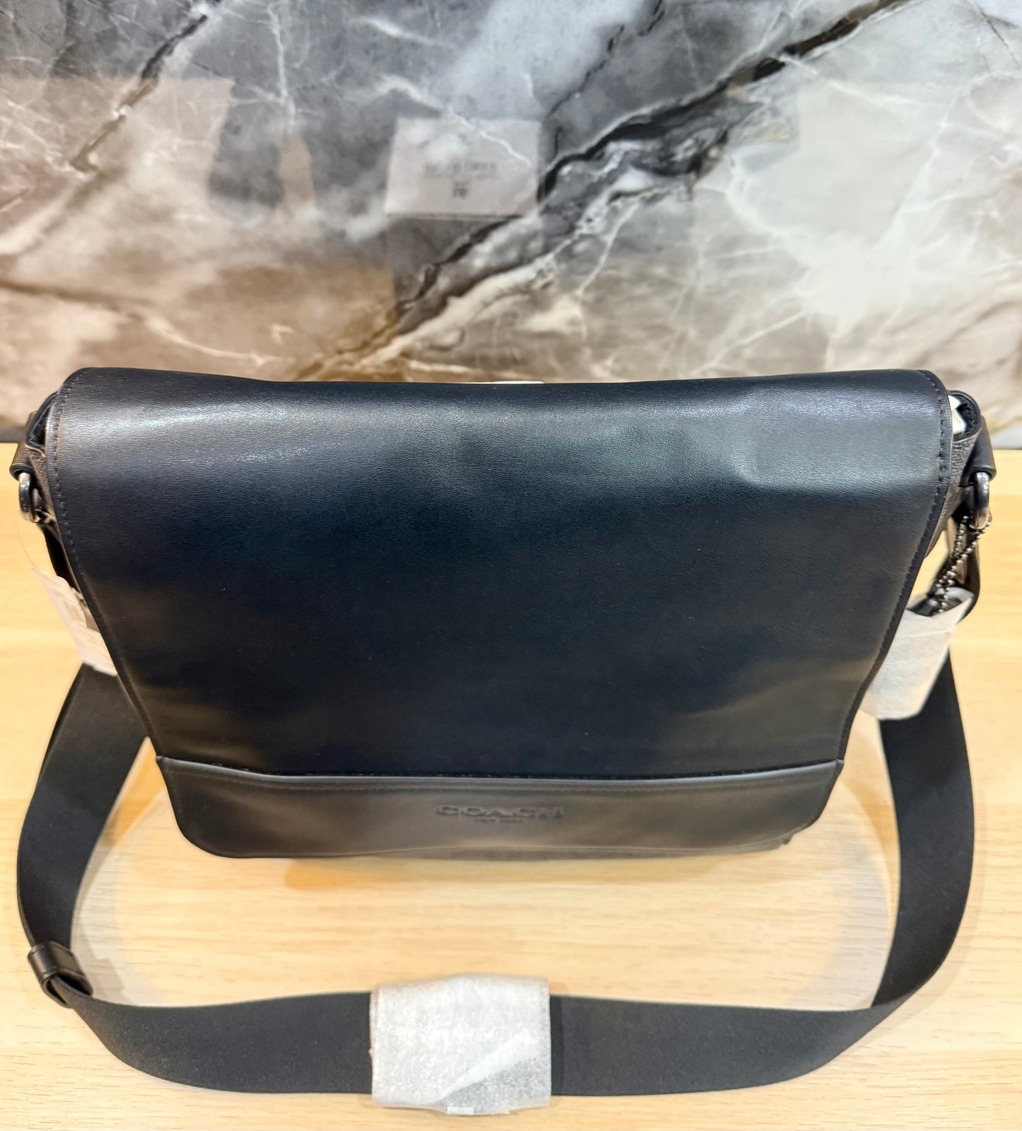 COACH HOUSTON MAP CROSSBODY BAG - SIGNATURE COATED CANVAS & REFINED CALF LEATHER