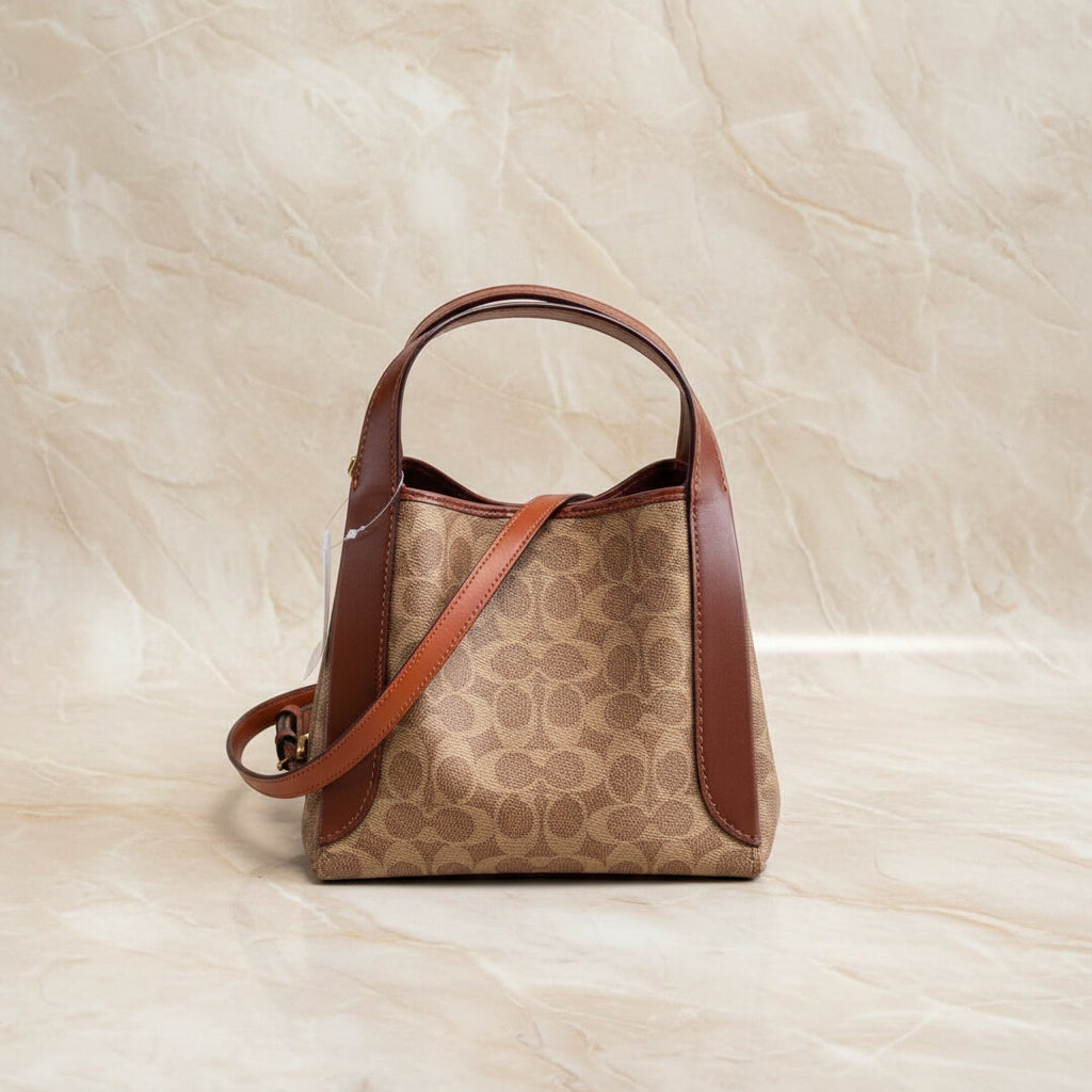 COACH HADLEY HOBO 21 - SIGNATURE CANVAS TAN RUST