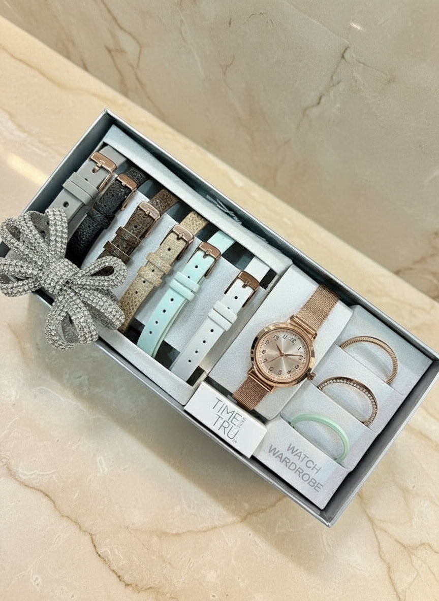TIME N TRU - INTERCHANGEABLE SET MESH WATCH - ROSEGOLD
