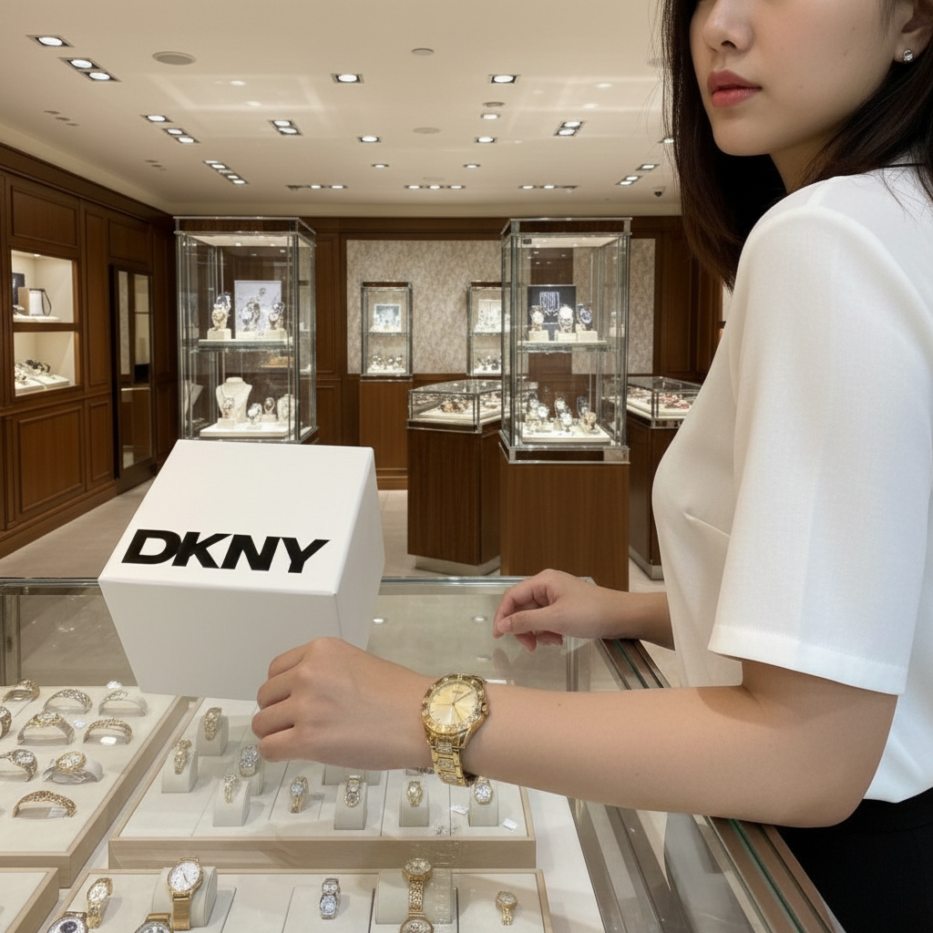 DKNY GLITZ GOLD WATCH
