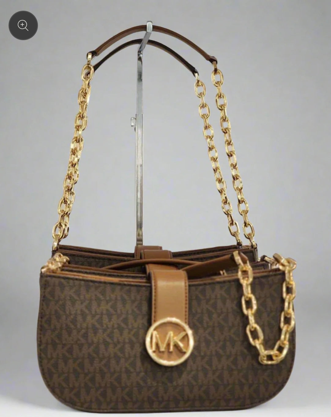 MICHAEL KORS CARMEN LEATHER POUCHETTE SHOULDER BAG ONLY
