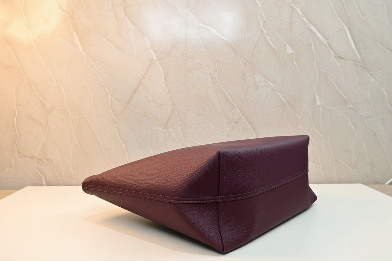 حقيبة لاكوست كبيرة مفتوحة مع جيب كبير - لون عنابي - قابلة للعكس