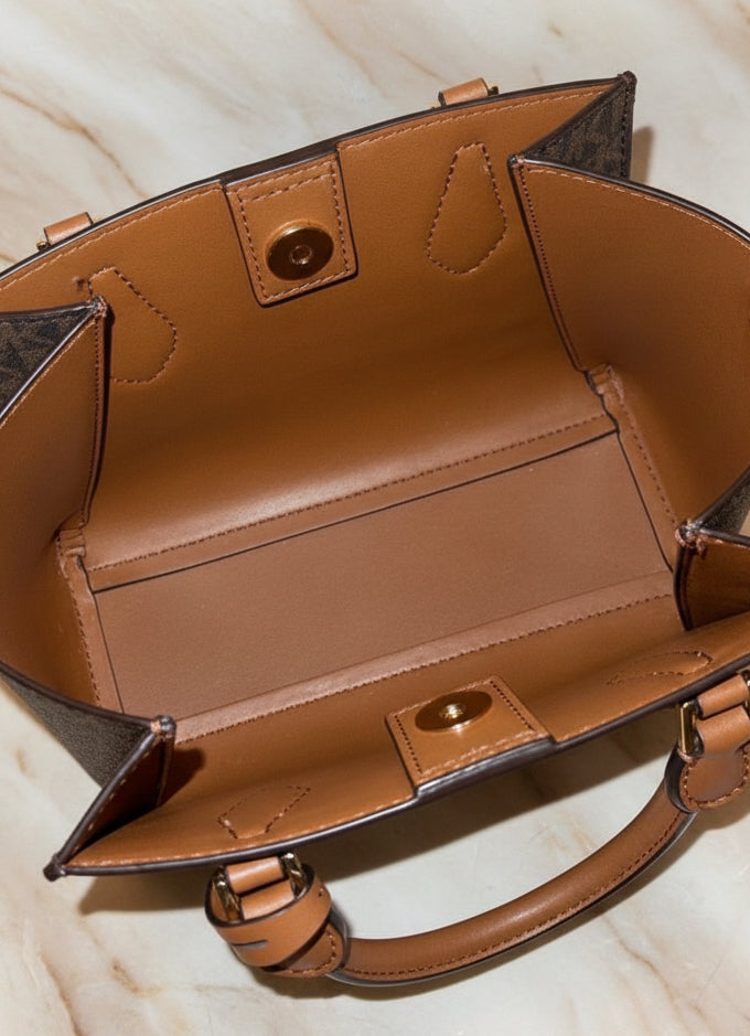MICHAEL KORS SMALL DARIA 3 in 1 SATCHEL -  BROWN ACORN