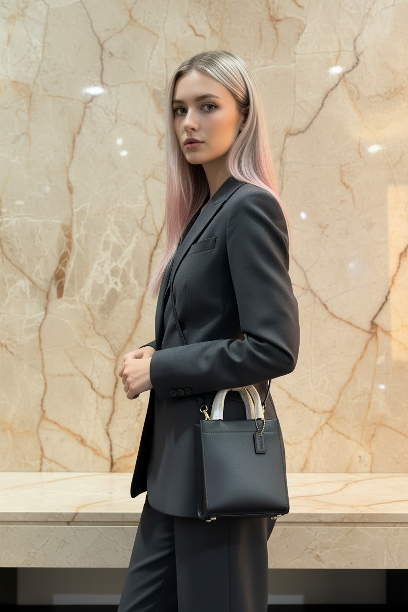 COACH CASHIN MINI TOTE - BLACK ( BOUTIQUE STORE )