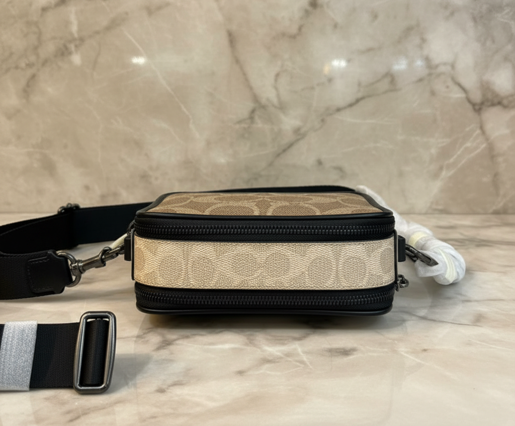 COACH WYATT CAMERA BAG - MULTI COLOR BLOCKED SAND/TAN