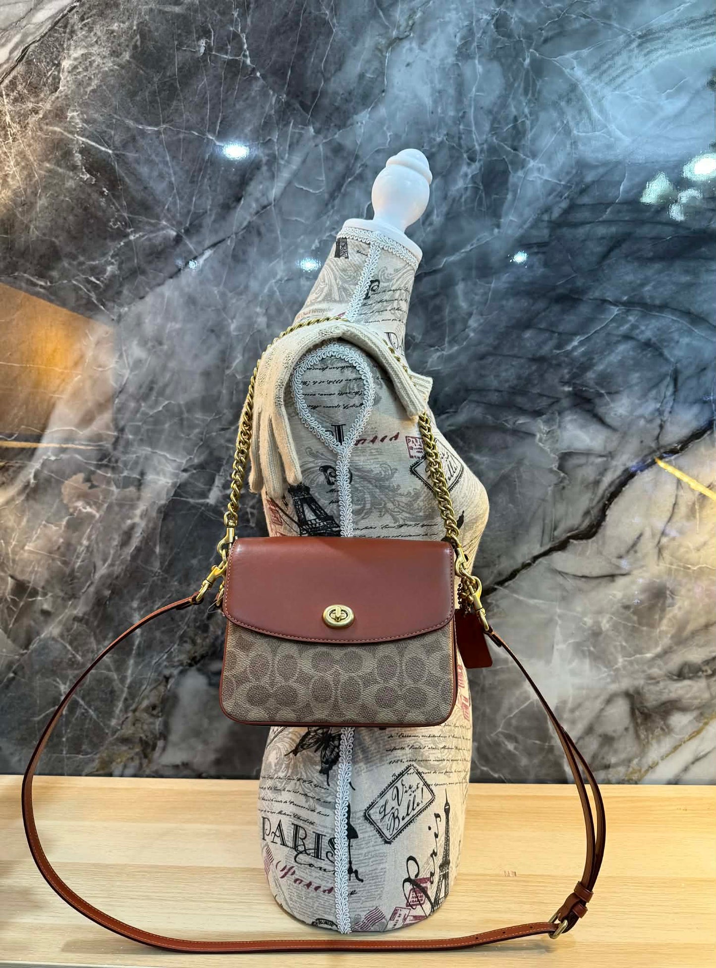 COACH CASSIE 19 3 in 1/ 3 STRAP IN SIGNATURE CANVAS - TAN RUST - MISSING PRICE TAG