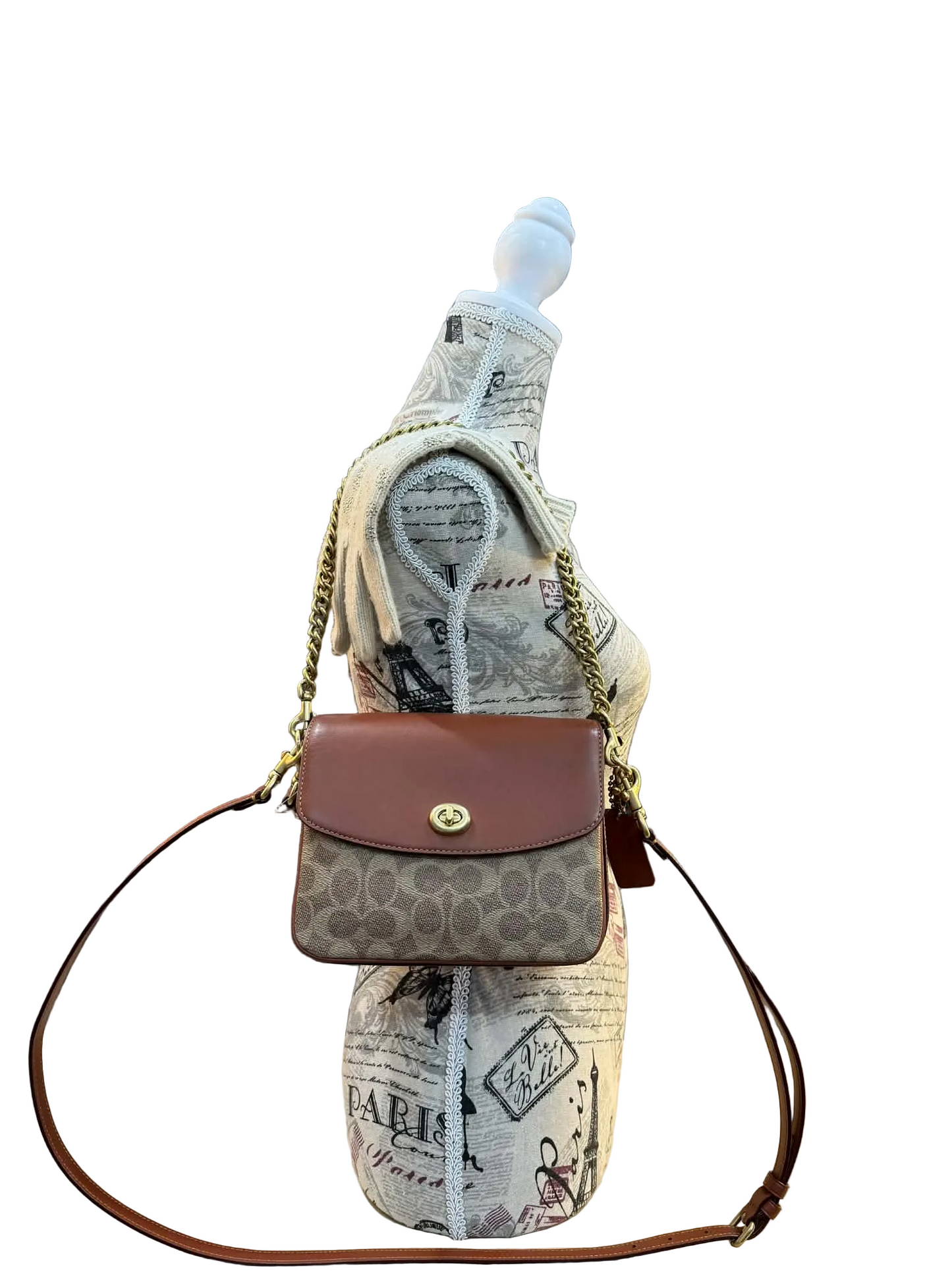 COACH CASSIE 19 3 in 1/ 3 STRAP IN SIGNATURE CANVAS - TAN RUST - MISSING PRICE TAG