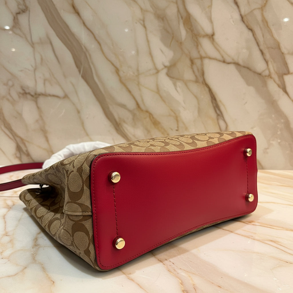 COACH AVENUE CARRYALL IN SIGNATURE BROWN/PINK