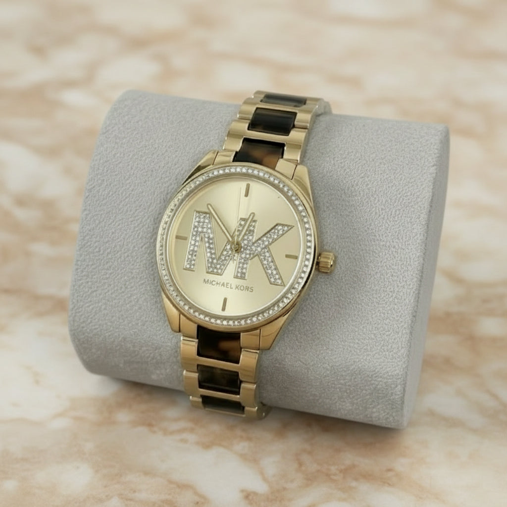 MICHAEL KORS JANELLE WATCH - TRANSLUCENT BROWN - GOLD