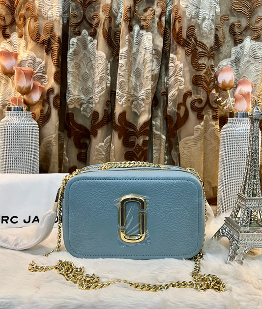 MARC JACOBS GLAM SHOT 21 PEBBLE CALF LEATHER - BLUE