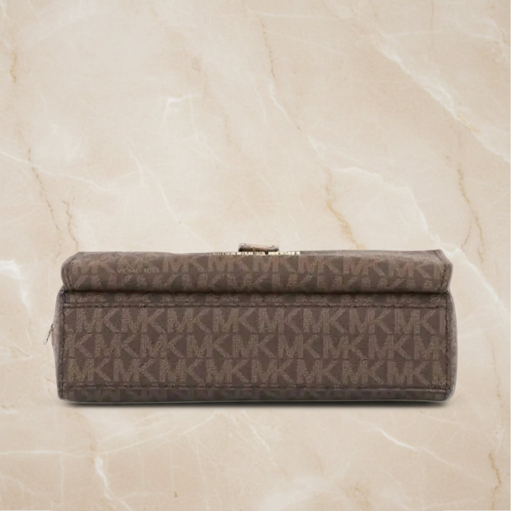 MICHAEL KORS JET SET ITEM DOUBLE ZIP SMARTPHONE CROSSBODY - SIGNATURE BROWN