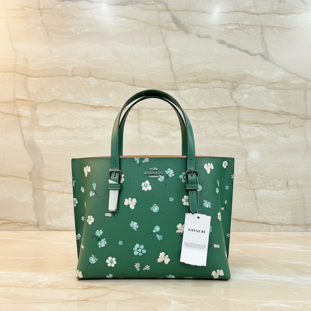 ‼️ SALE ‼️ COACH MOLLIE TOTE 25 WITH MYSTICAL FLORAL PRINT IN GREEN MULTI