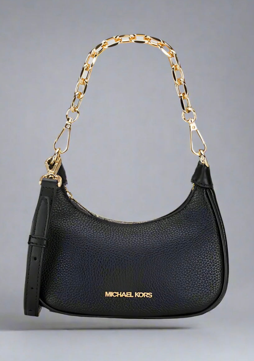 MICHAEL KORS MINI CORA CHAIN SHOULDER BAG/CROSSBODY BAG - BLACK
