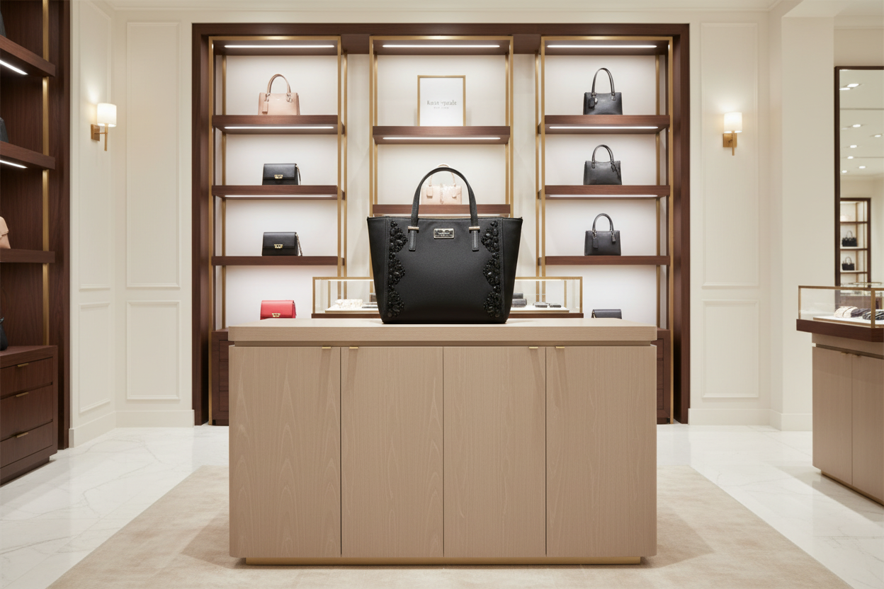 حقيبة يد كيت سبيد نيويورك أليس ويلسون رود مزينة بسحاب وأزرار كبس - نايلون - أسود