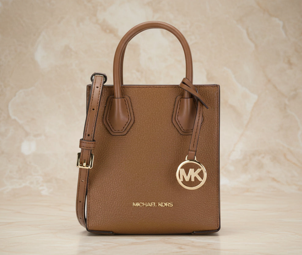 MICHAEL KORS MERCER XS MINI SHOPPER TOTE LEATHER - BROWN CARAMEL HUE