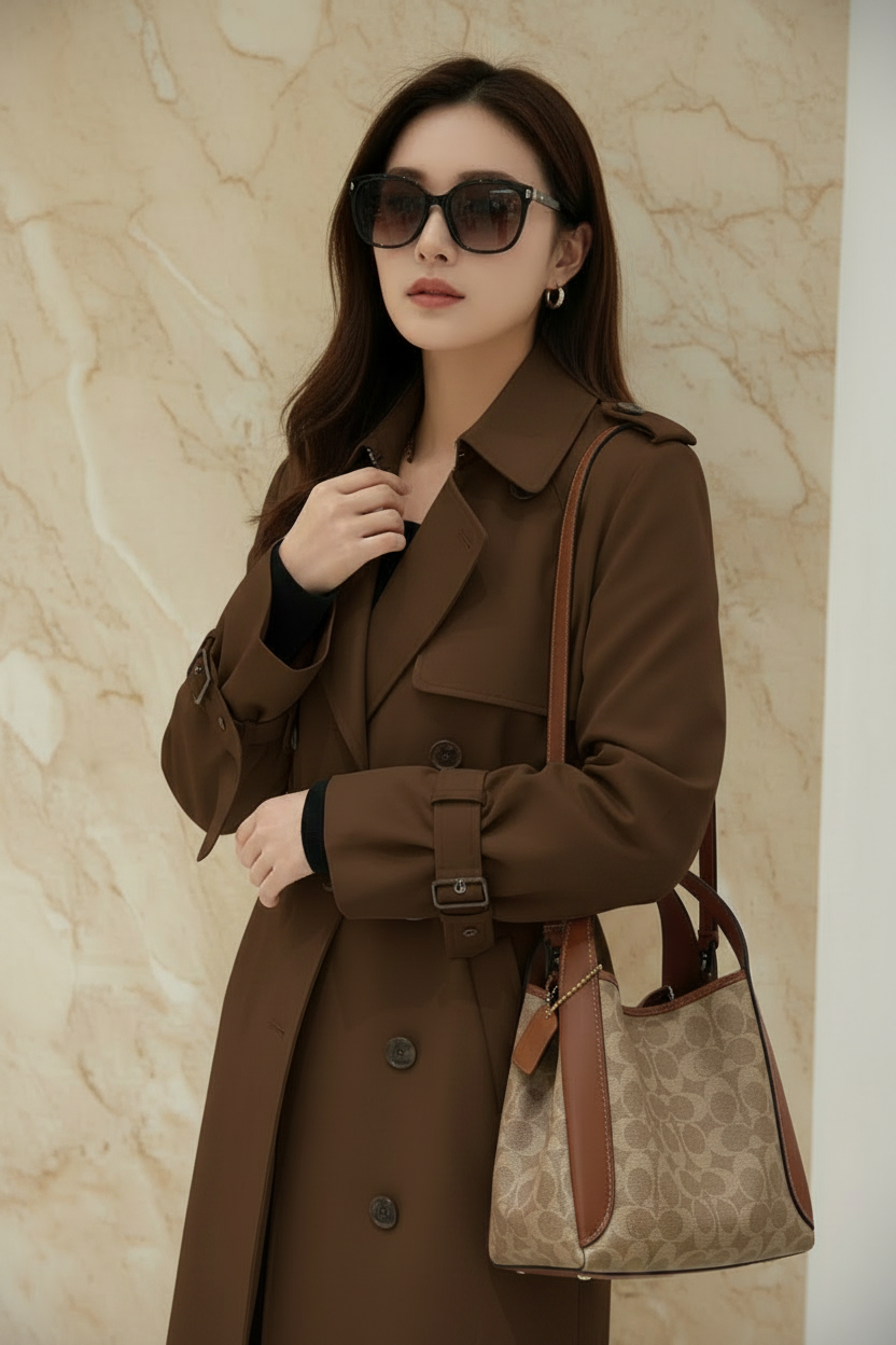 COACH HADLEY HOBO 21 - SIGNATURE CANVAS TAN RUST