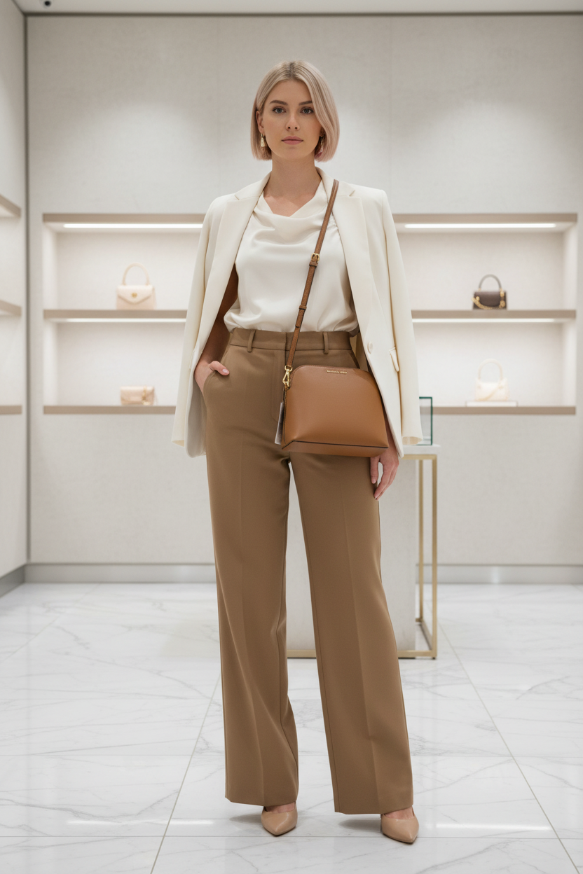 MICHAEL KORS SMALL DARIA 3 in 1 SATCHEL -  BROWN ACORN