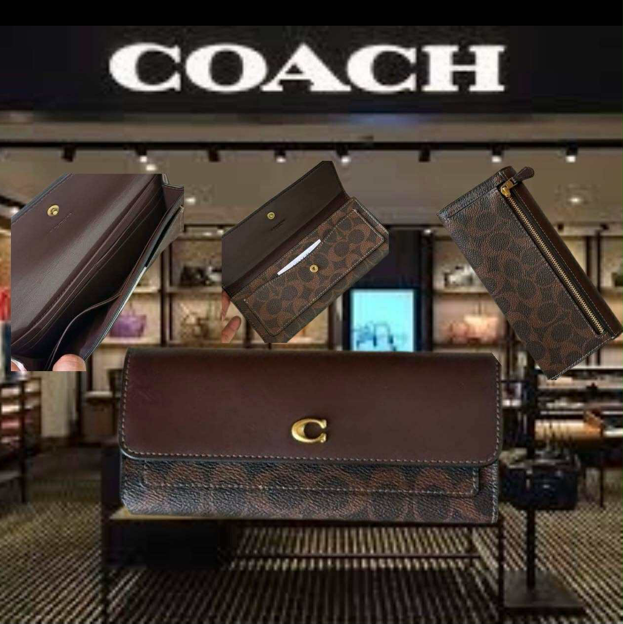 SALE‼️COACH MILA LONG SLIM FLAP WALLET ( FR. BOUTIQUE STORE - DISPLAY ITEM )