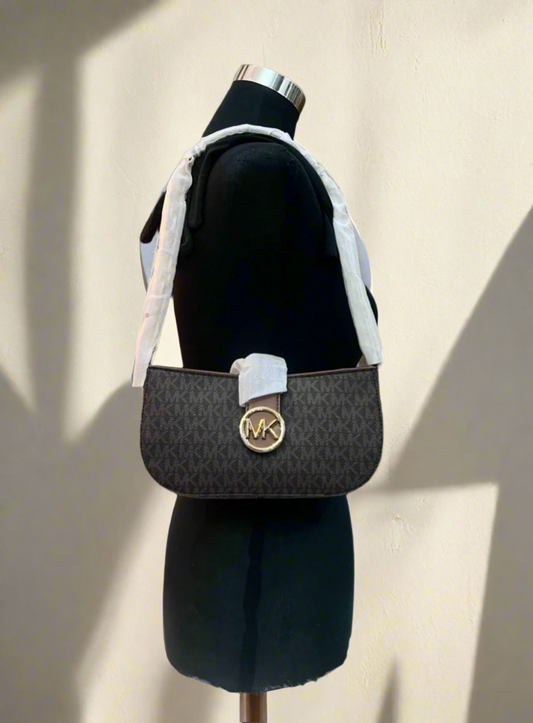 MICHAEL KORS CARMEN LEATHER POUCHETTE SHOULDER BAG ONLY