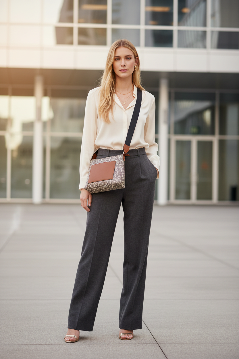 حقيبة كروس بودي من دي كيه إن واي بشعار المونوغرام