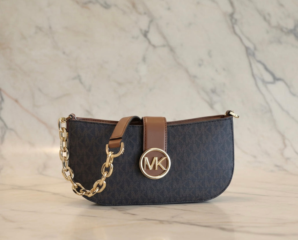 MICHAEL KORS CARMEN LEATHER POUCHETTE SHOULDER BAG ONLY