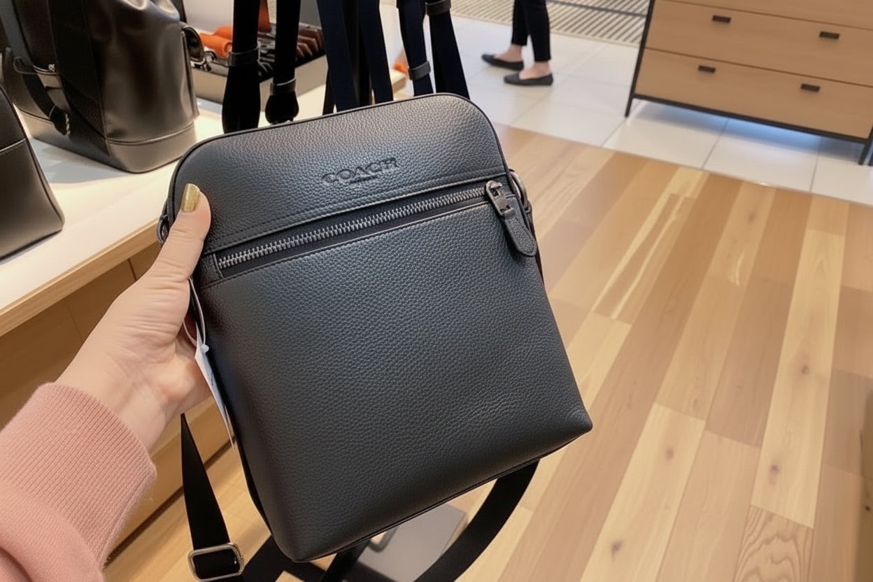 COACH HOUSTON FLIGHT BAG - SMOOTH LEATHER BLACK