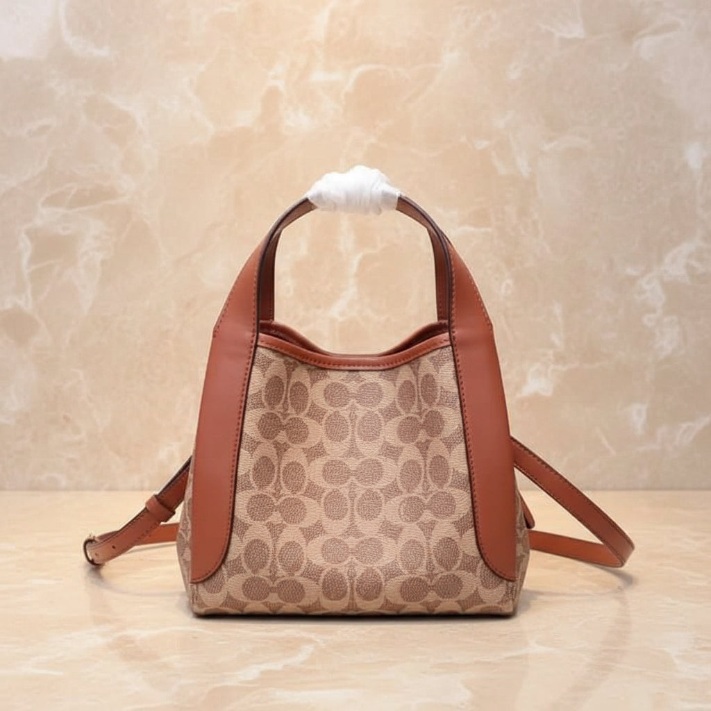 COACH HADLEY HOBO 21 - SIGNATURE CANVAS TAN RUST