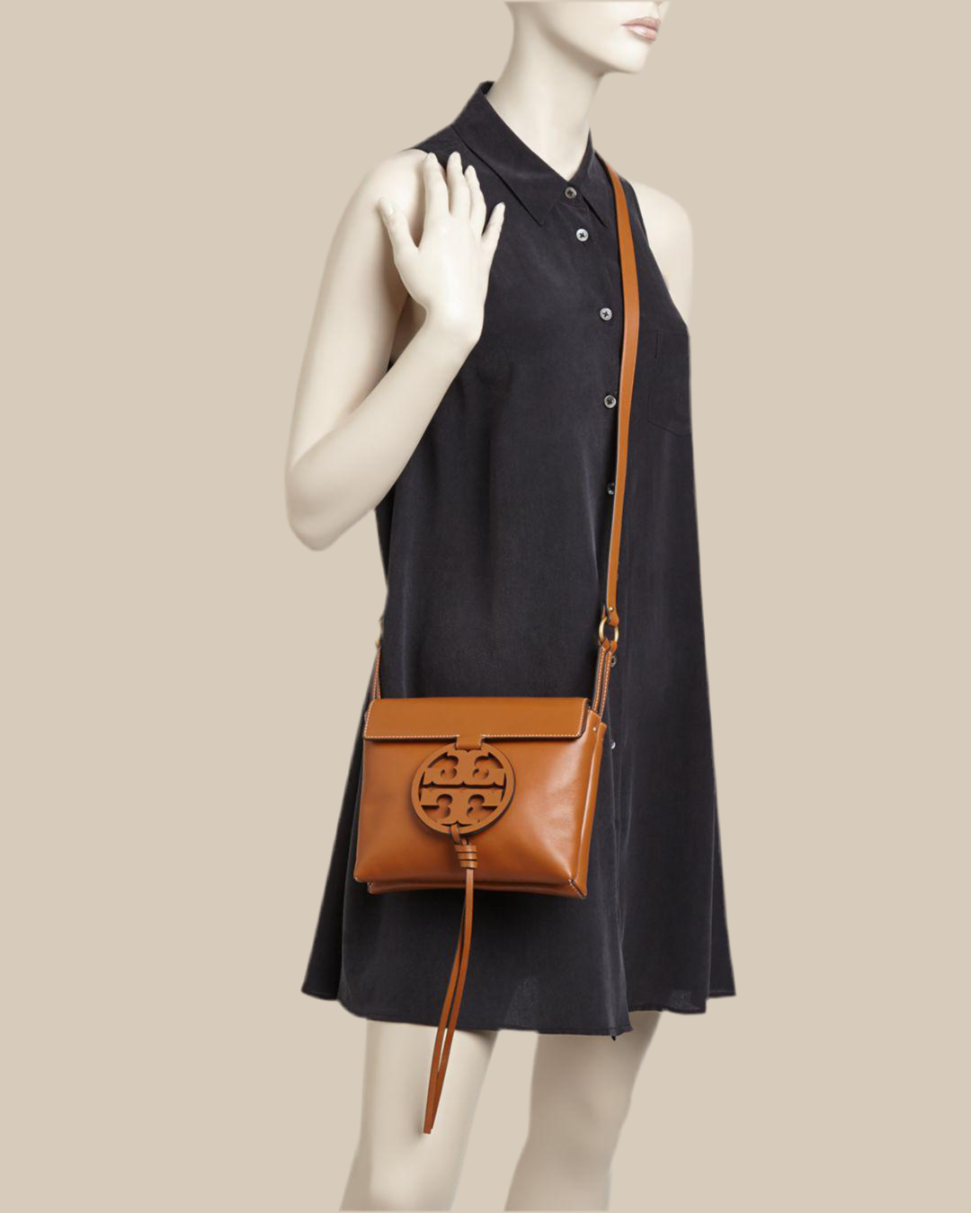 TORY BURCH MILLER CROSSBODY -  BROWN