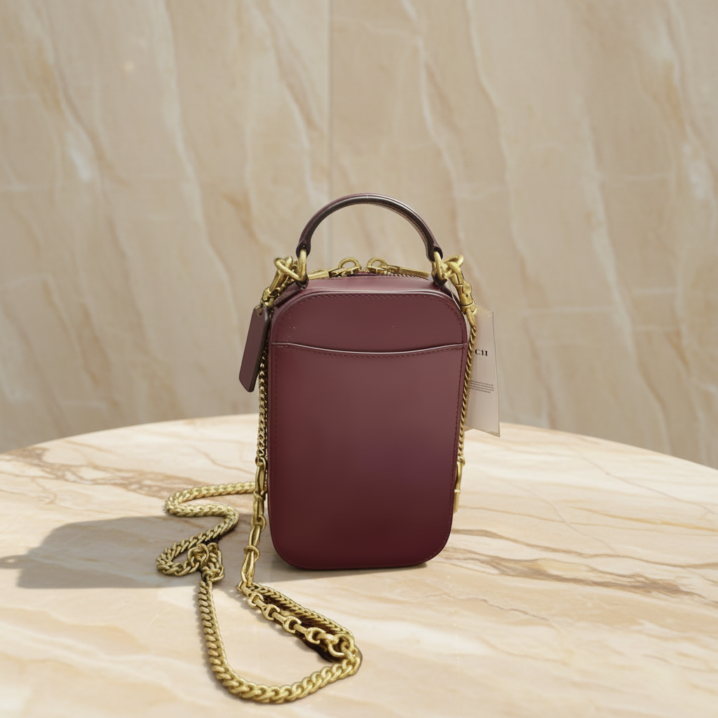 COACH ALIE PHONE CROSSBODY BAG IN SIGNATURE JACQUARD - OAK MAPLE ( FR. BOUTIQUE STORE )