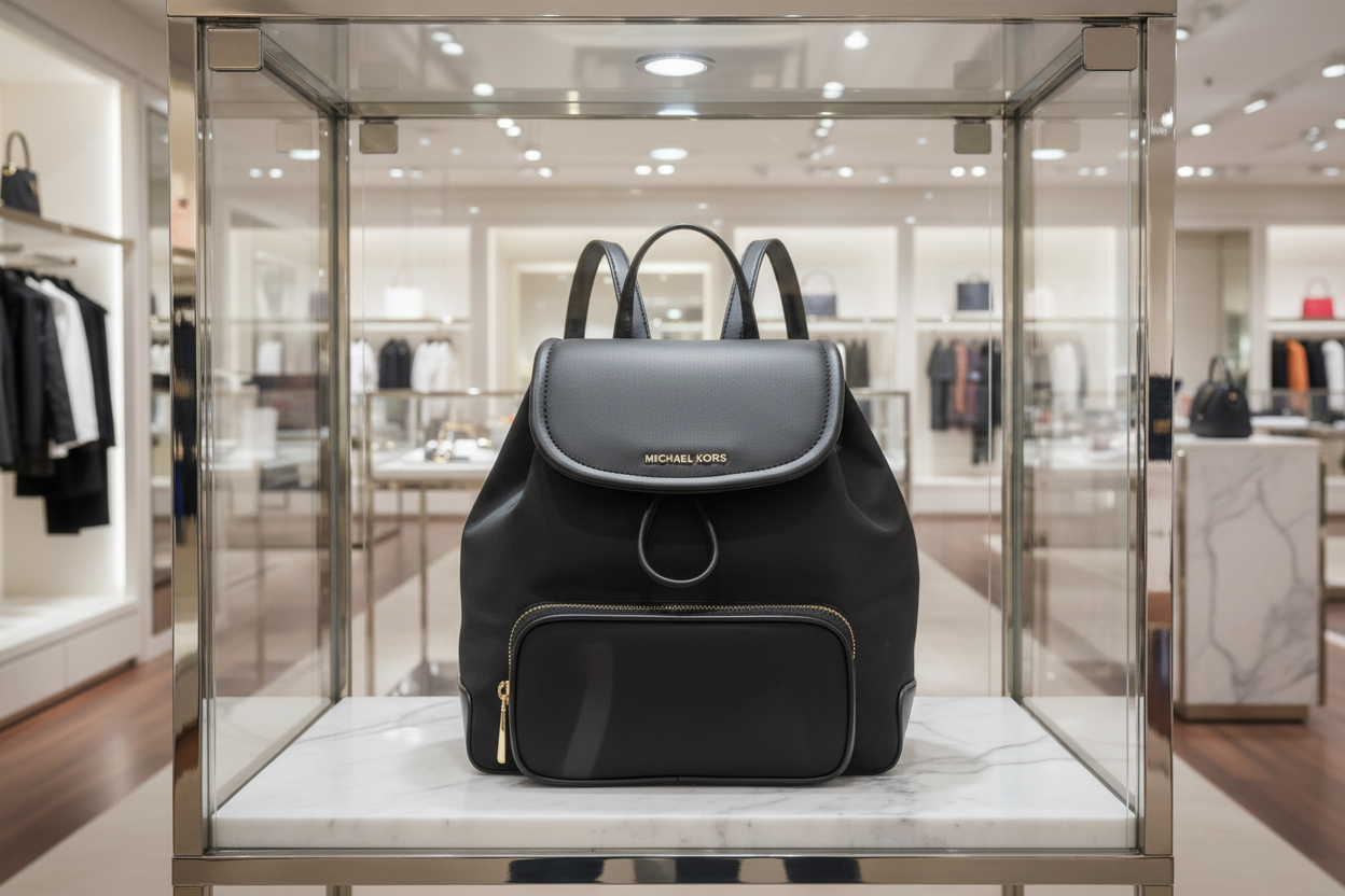 حقيبة ظهر صغيرة من مايكل كورس، مصنوعة من النايلون - أسود