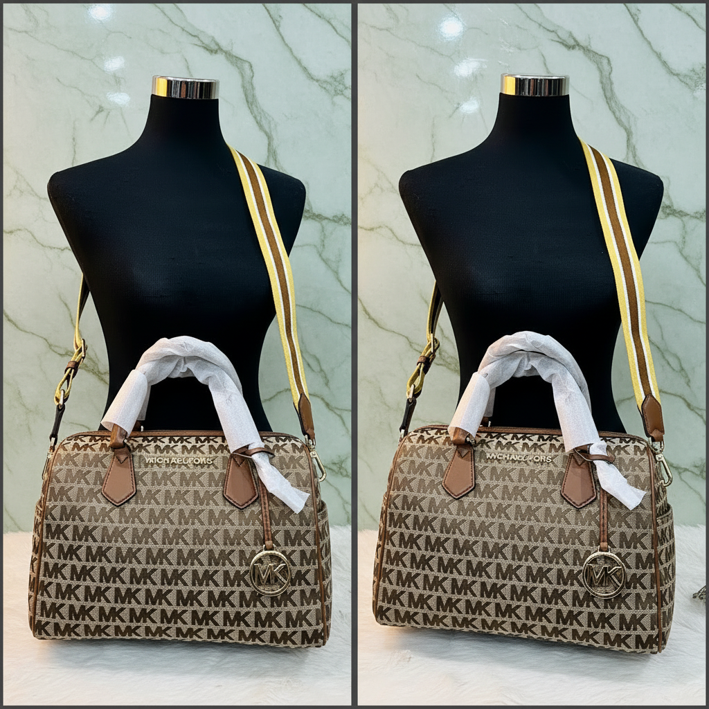 BUNDLE ‼️ MICHAEL KORS BEDFORD DUFFLE LARGE IN SIGNATURE JACQUARD & MEDIUM BIFOLD CORNER ZIP WALLETS