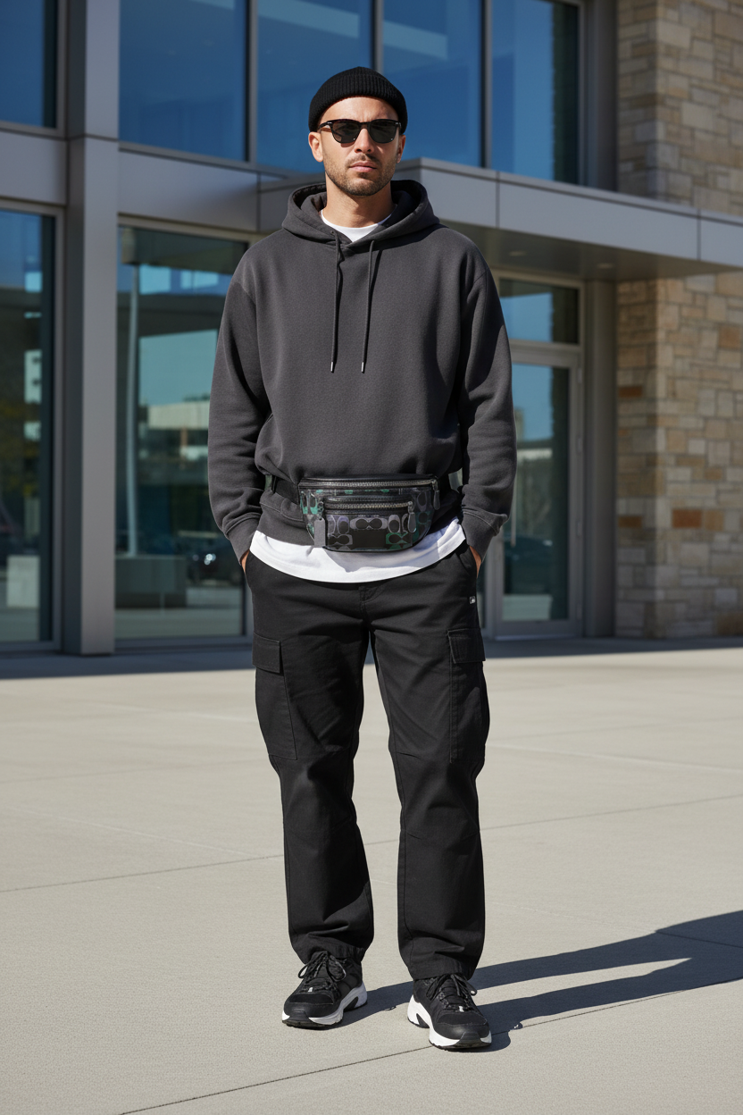 حقيبة خصر/حقيبة صدر من كوتش ويستواي - أخضر جرافيتي